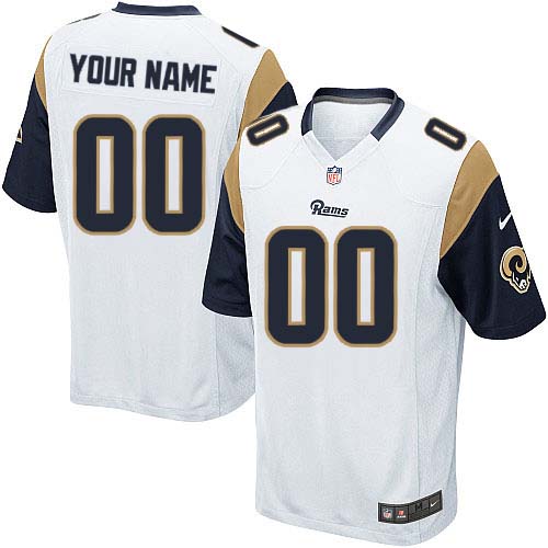 Youth Elite Nike Jersey White Road - Customized NFL Los Angeles Rams